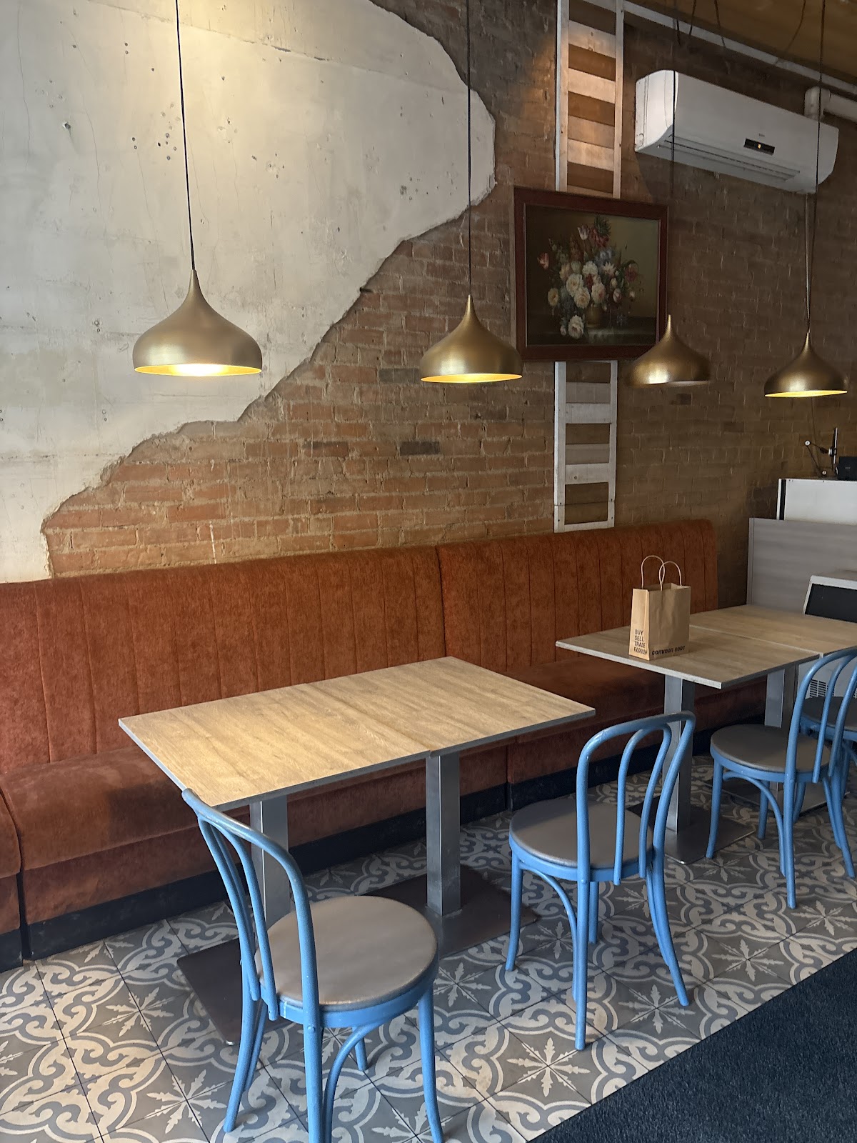 Booth seating at Mother India Roti Queen St West